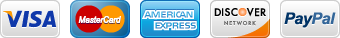 VISA | MasterCard | American Express | Discover Network | PayPal